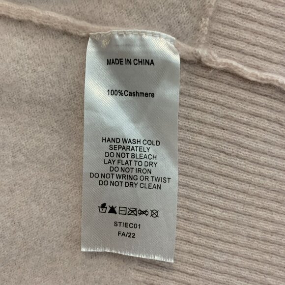 Quince Womens XL 100% Cashmere Cardigan Sweater Open Cowl Neck Pockets Pink - Picture 7 of 11